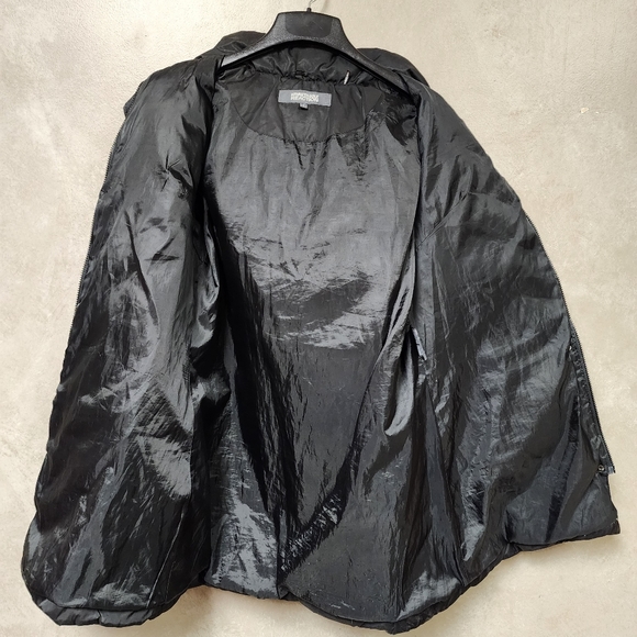 Kenneth Cole Reaction Black Hooded Size Large Feather and Down Puffer Jacket - Picture 5 of 10